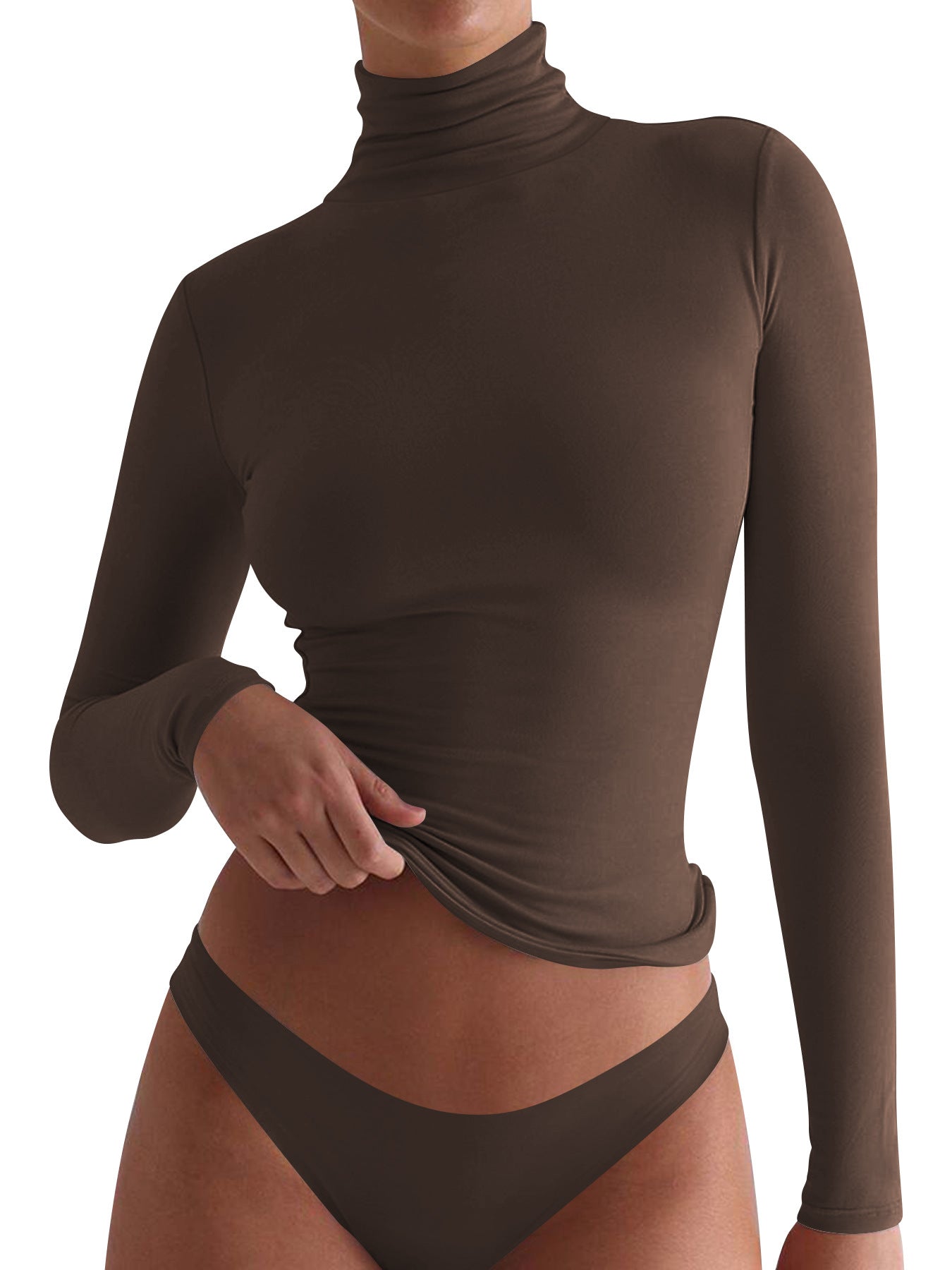 VRCÔMFY Turtleneck Top: Slim, Form-Fitting for Effortless Chic