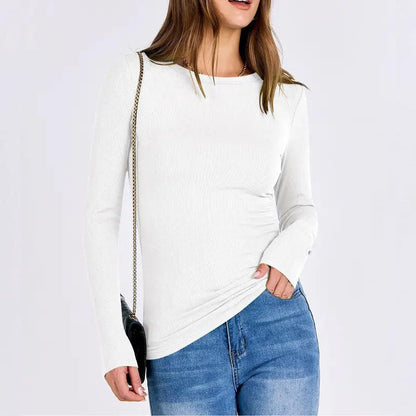 VRCÔMFY Women's Slim Fit Ribbed Long Sleeve Top