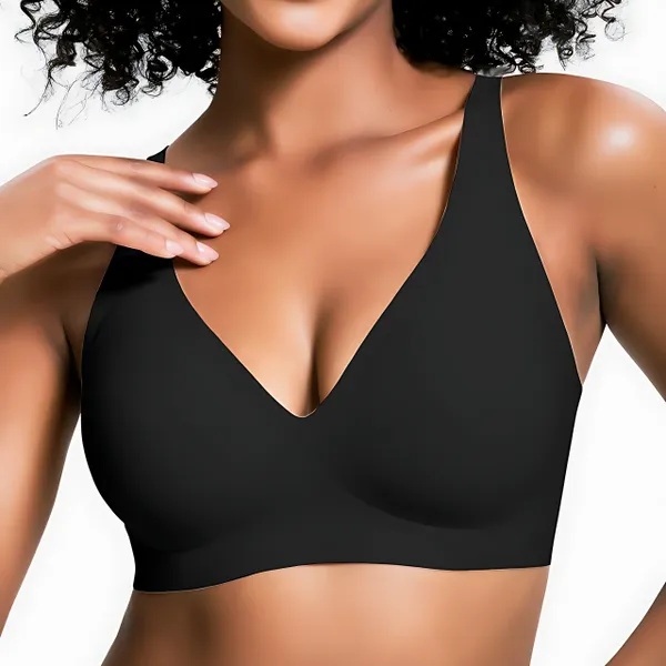 VRCÔMFY Vivid Bloom V-Neck Wireless Bra - Comfort & Lift for Women (VB)